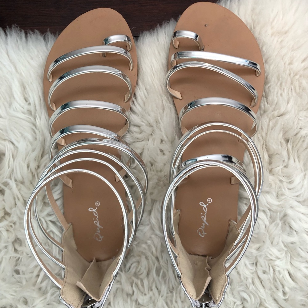 Silver straps sandals